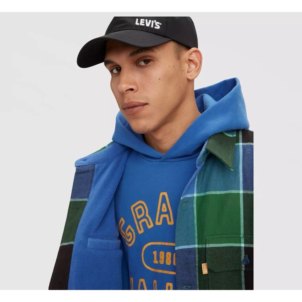 Levi’s Men Blue & Green Colorblock Flannel Shacket Size L NWT $148 Gold Tab - Picture 6 of 9